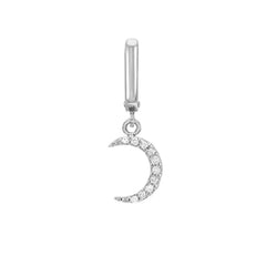 crescent moon clip charm in 14k gold and diamonds