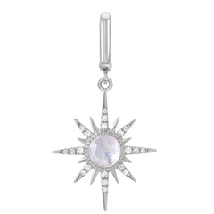 14k gold and diamond rainbow moonstone sunburst clip charm