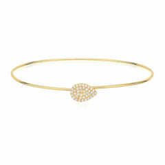 pear shape pave bangle with hook closure