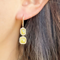 yellow diamond earrings