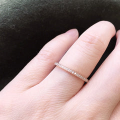 pave eternity band with milgrain border