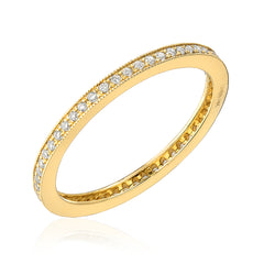 pave eternity band with milgrain border