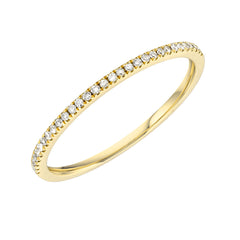 14k solid gold and petite micropave diamond halfway band