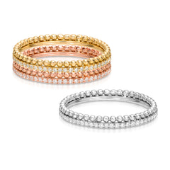 eternity micropave diamond band with handmade beaded edge