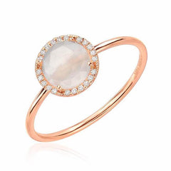 rosie 7.0mm rainbow moonstone and diamond ring in rose gold