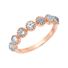 bezel set london blue topaz halfway band