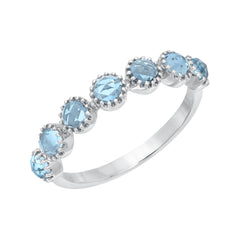 bezel set london blue topaz halfway band