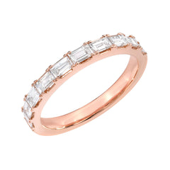 14k gold band halfway prong-set with east-west baguette diamonds