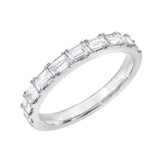 14k gold band halfway prong-set with east-west baguette diamonds