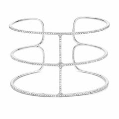 royal cuff with diamonds in white gold